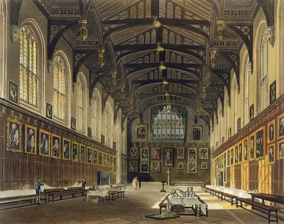 Interieur van de Hal van Christ Church, illustratie uit de 