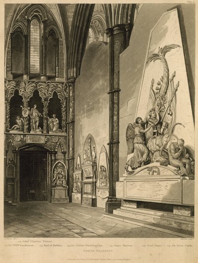 Noordtransept van Westminster Abbey door Augustus Charles Pugin