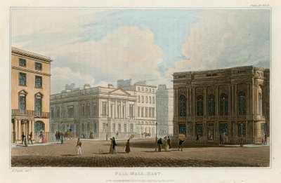 Pall Mall East, Londen door Augustus Charles Pugin