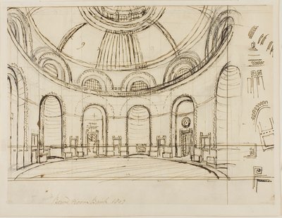 Ronde Kamer Bank door Augustus Charles Pugin