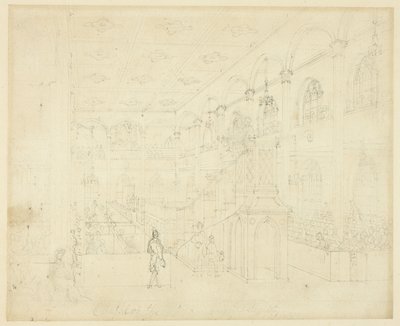 Studie voor Kapel van de Filantropische Vereniging, uit Microcosm of London door Augustus Charles Pugin