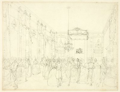 Studie voor de Salon, St. James, uit Microcosm of London door Augustus Charles Pugin