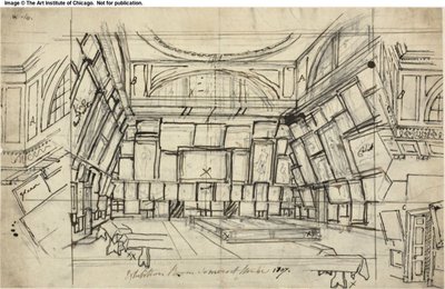 Studie voor tentoonstellingsruimte, Somerset House, uit Microcosm of London door Augustus Charles Pugin