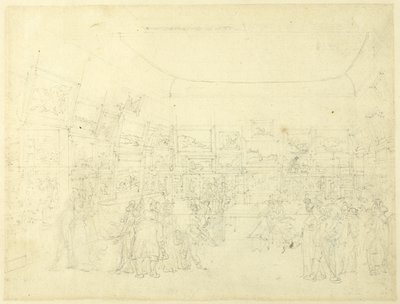Studie voor tentoonstelling van aquarellen, Old Bond Steet, van Microcosm of London door Augustus Charles Pugin