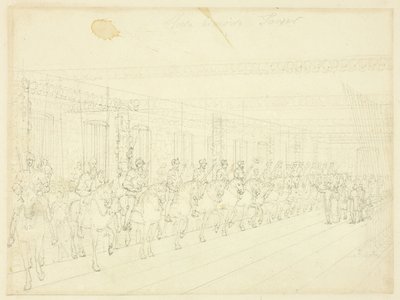 Studie voor Paardenwapenrustingtoren, uit Microcosm of London door Augustus Charles Pugin