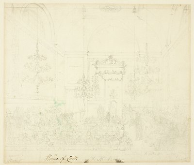 Studie voor House of Lords, uit Microcosm of London door Augustus Charles Pugin