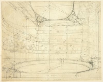 Studie voor Koninklijk Circus, uit Microkosmos van Londen door Augustus Charles Pugin