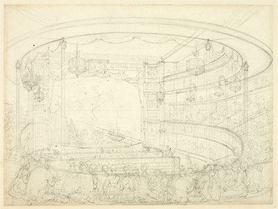 Studie voor Sadlers Wells Theater door Augustus Charles Pugin