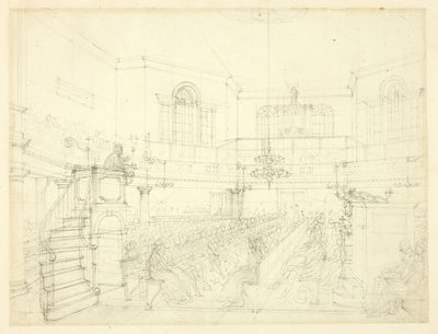 Studie voor de Magdalenakapel, uit Microkosmos van Londen door Augustus Charles Pugin