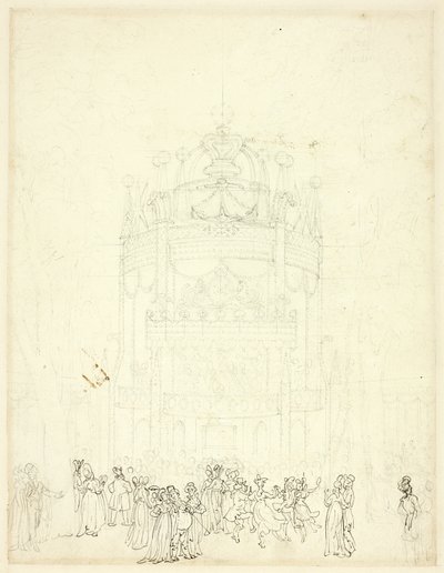 Studie voor Vauxhall Garden door Augustus Charles Pugin