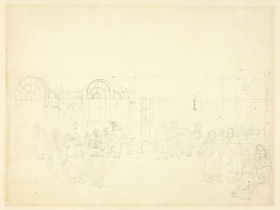 Studie voor Wachthuis, St. Mary Le Bone, uit Microcosm of London door Augustus Charles Pugin