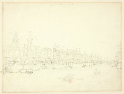 Studie voor West India Docks, uit Microcosm of London door Augustus Charles Pugin