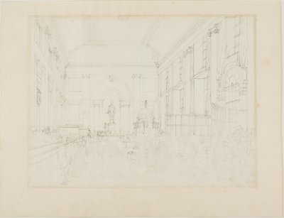 Studie voor de Grote Zaal, Bank of England door Augustus Charles Pugin