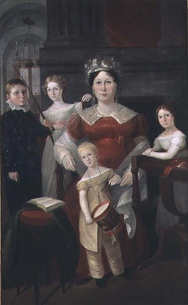 Portret van Mevrouw John Piper en familie, c.1826 door Augustus Earle