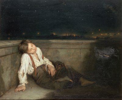Een nis op een Londense brug door Augustus Edward Mulready
