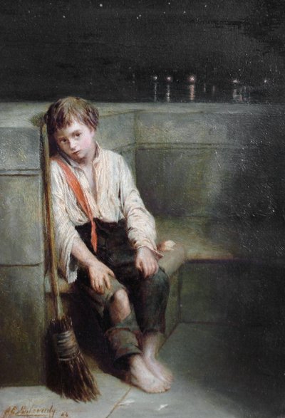 Een Londense Jo - het einde van de dag door Augustus Edwin Mulready