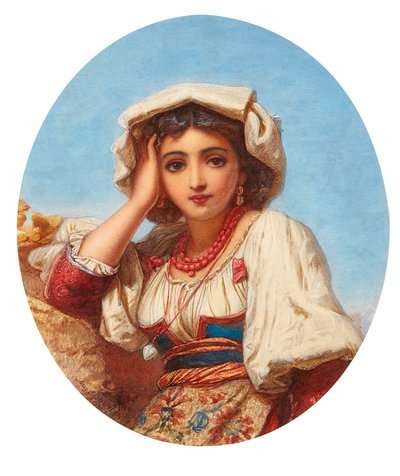 Hoofd van een Italiaans meisje door Augustus Jules Bouvier