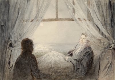 Portret van Harriet Martineau op een bank, 1844 door Augustus Leopold Egg