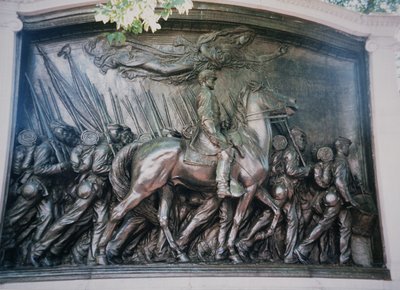 Het Robert Gould Shaw (1837-63) Memorial voor het Afrikaans-Amerikaanse 54e Massachusetts Regiment door Augustus Saint Gaudens