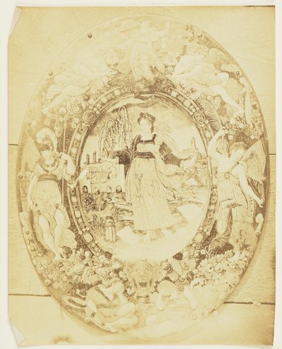 [Plaat met allegorische figuur van Grammar]. door Augustus W. Franks