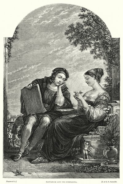 Raffaelle en de Fornarina door Augustus Wall (after) Callcott