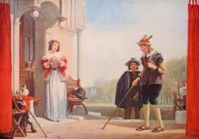 Shakespeare: Slender en Anne Page, De Vrolijke Vrouwtjes van Windsor, Acte I, Scene 1 door Augustus Wall (after) Callcott