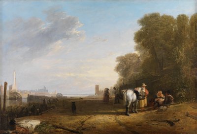 Een scène in Holland door Augustus Wall Callcott