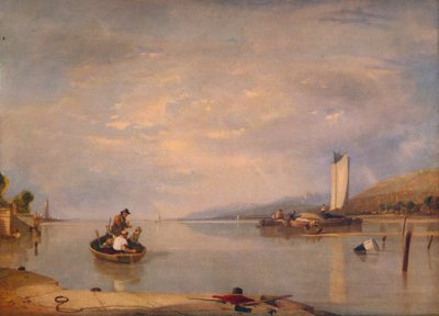 Dode kalmte, boten bij Cowes Castle, ca. 1841 door Augustus Wall Callcott
