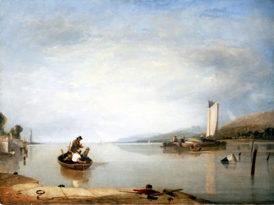 Visscène bij Cowes Castle (Engeland) door Augustus Wall Callcott
