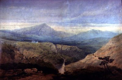Mawddach River Valley: Cader Idris in de verte door Augustus Wall Callcott