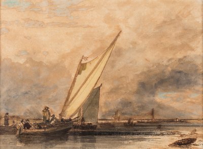 Op de Medway, datum onbekend door Augustus Wall Callcott