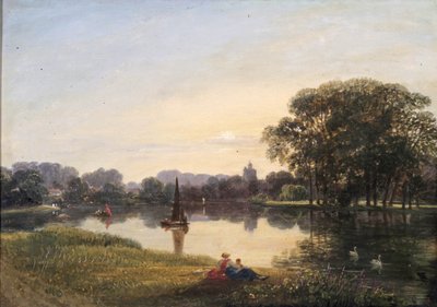 De rivier bij Chiswick, ca. 1800 door Augustus Wall Callcott