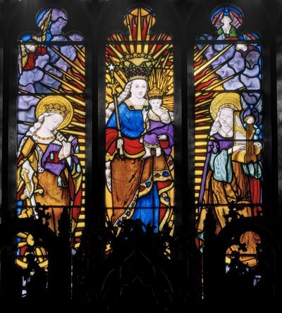 Centrale raam van de apsis, Maagd en Kind met Heiligen door Augustus Welby Northmore Pugin