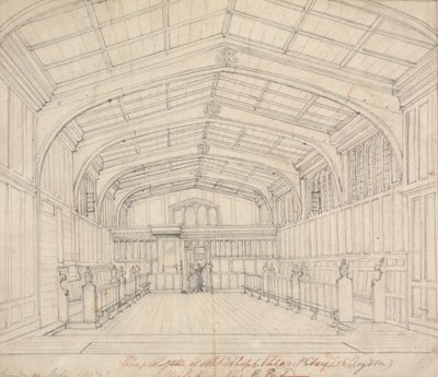 Kapel van het Paleis van de Aartsbisschop, Croydon: Uitzicht vanaf het Oostelijke Eind door Augustus Welby Northmore Pugin