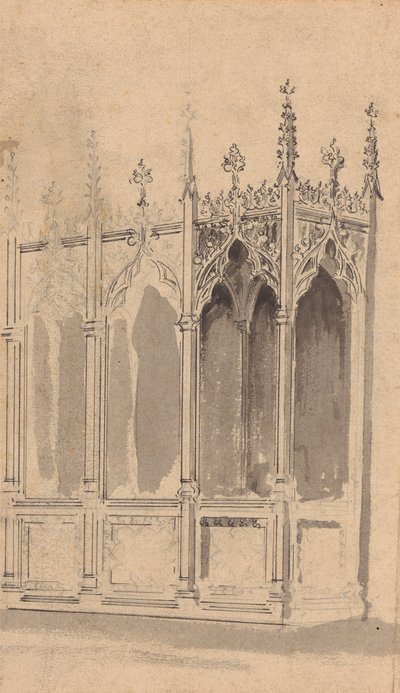 Ontwerp voor een gotisch scherm door Augustus Welby Northmore Pugin