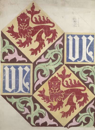 Vloerontwerp voor de Houses of Parliament door Augustus Welby Northmore Pugin