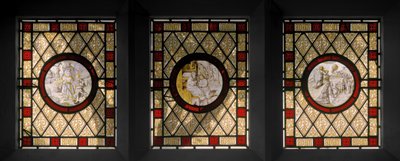 Bibliotheek Vensters met Nederlandse Rondels door Augustus Welby Northmore Pugin