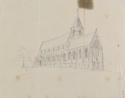 Schets van een Gotische Kerk door Augustus Welby Northmore Pugin