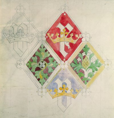 Ontwerp voor glas-in-loodraam voor het Parlement door Augustus Welby Northmore Pugin