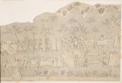 Gevangenen en buit uit de stad Lachich, illustratie uit Monumenten van Nineveh, 1858 door Austen Henry Layard