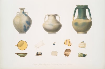 Glanzend aardewerk uit de graven boven het centrale gebouw, Nimroud [Calah] door Austen Henry Layard