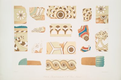 Geschilderde bakstenen uit het N.W. Paleis in Nimrud [Calah] door Austen Henry Layard