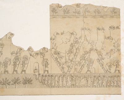 Beleg en bestorming van een stad (Kouyunjik), uit Monumenten van Nineveh, uitgegeven 1849 door Austen Henry Layard