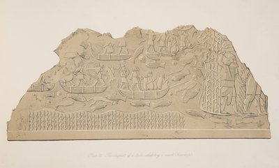 De verovering van een stam die in een moeras woont (Kouyunjik), uit Monumenten van Nineveh, uitgegeven 1849 door Austen Henry Layard