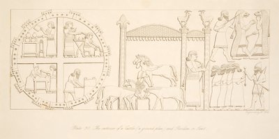 Het interieur van een kasteel (een plattegrond) en paviljoen of tent, uit Monumenten van Nineveh, uitgegeven 1849 door Austen Henry Layard