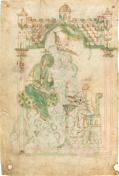 Sint Jan dicteert aan de eerbiedwaardige Bede door Austrian 12th Century