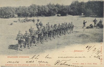 Hongaarse infanterie krijgt het bevel om te vuren door Austrian Photographer