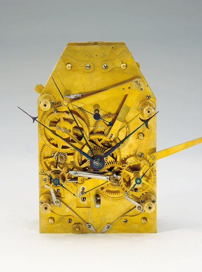 Een maandlopende bodenstanduhr met tijdsvergelijking en volledige kalender door Austrian School