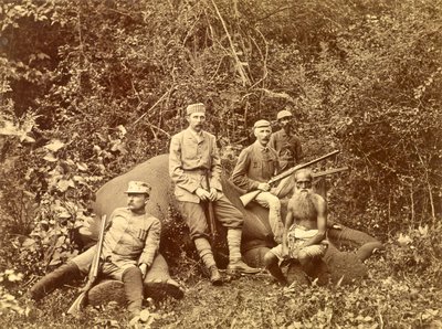 Aartshertog Franz Ferdinand na de jacht, Sri Lanka ca. 1892 door Austrian School