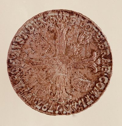 Oostenrijkse zilveren thaler van keizer Frans II (Francois I van Oostenrijk of Francois II van het Heilige Rijk) (1768-1835) 1797 Diam. 4 cm Napels, archeologisch museum door Austrian School